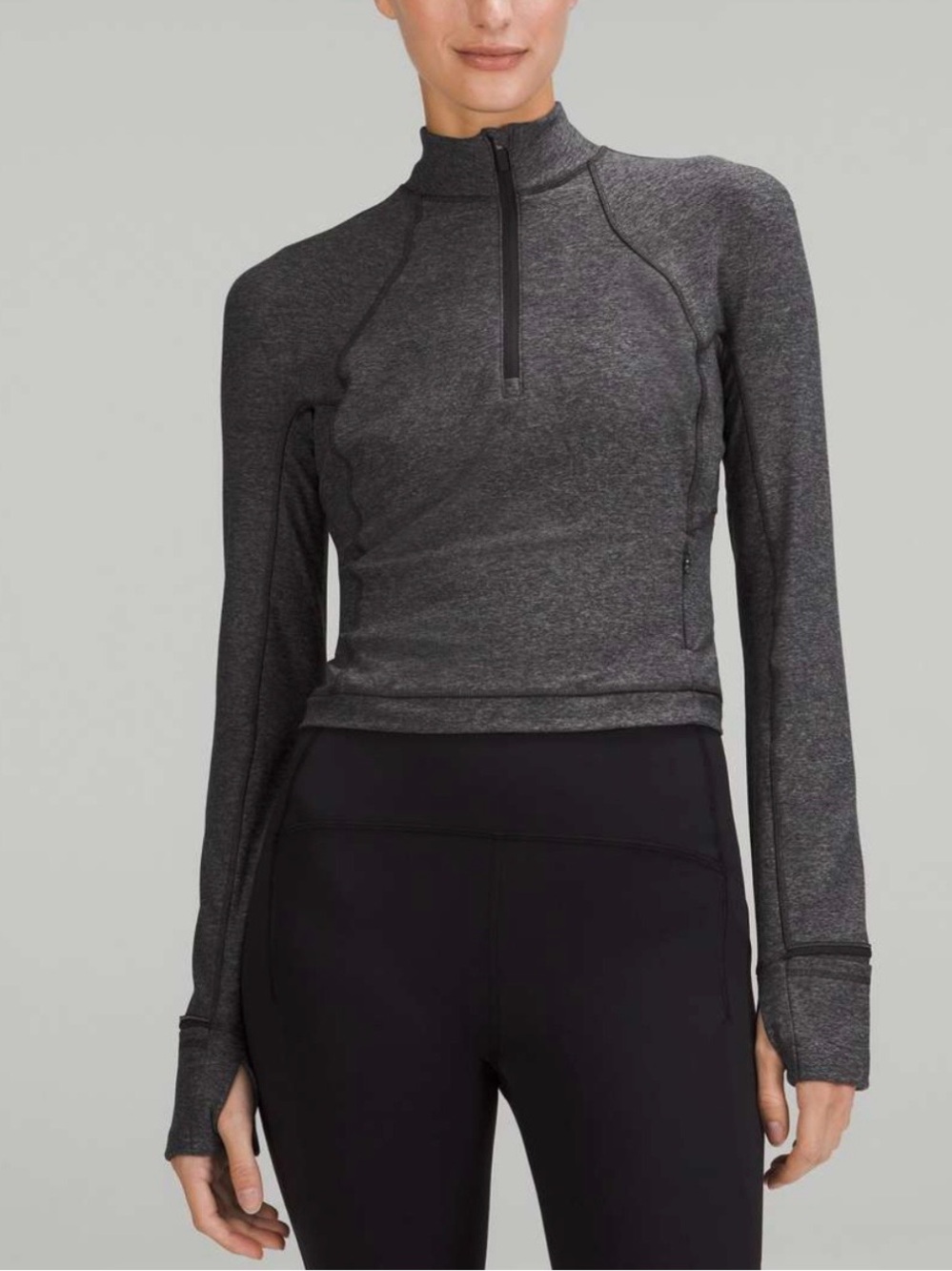 Lululemon Its Rulu Run Cropped Half Zip Pullover